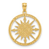 Lex & Lu 14k Yellow Gold Satin & Polished Lost Without You Compass Pendant - Lex & Lu