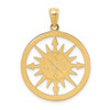 Lex & Lu 14k Yellow Gold Satin & Polished Lost Without You Compass Pendant - 4 - Lex & Lu