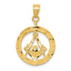 Lex & Lu 14k Yellow Gold Masonic Symbol in Wreath Pendant - Lex & Lu