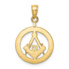 Lex & Lu 14k Yellow Gold Masonic Symbol in Wreath Pendant - 3 - Lex & Lu