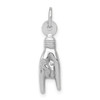 Lex & Lu 14k White Gold Good Luck Hand Charm - Lex & Lu