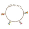 Lex & Lu Sterling Silver Enameled Charm Bracelet 6'' - 4 - Lex & Lu