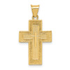 Lex & Lu 14k Yellow Gold Textured Reversible Lord's Prayer in Spanish Cross Pendant - Lex & Lu