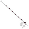 Lex & Lu Sterling Silver & Rhodolite Garnet Rosary Bracelet 6'' - 2 - Lex & Lu