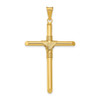 Lex & Lu 14k Yellow Gold Polished Tube Cross Pendant LAL102529 - Lex & Lu