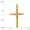 Lex & Lu 14k Yellow Gold Polished Tube Cross Pendant LAL102532 - 3 - Lex & Lu