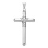 Lex & Lu 14k White Gold Polished Tube Cross Pendant LAL102538 - Lex & Lu