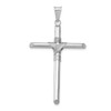 Lex & Lu 14k White Gold Polished Tube Cross Pendant LAL102542 - Lex & Lu