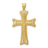 Lex & Lu 14k Yellow Gold D/C Cross Pendant LAL102557 - Lex & Lu