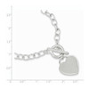 Lex & Lu Sterling Silver Oval Link Heart Bracelet 7.5'' - 5 - Lex & Lu