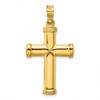 Lex & Lu 14k Yellow Gold Polished Stamping Cross Pendant LAL102560 - Lex & Lu