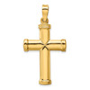 Lex & Lu 14k Yellow Gold Polished Stamping Cross Pendant LAL102560 - 4 - Lex & Lu