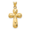 Lex & Lu 14k Yellow Gold Polished Stamping Cross Pendant LAL102573 - Lex & Lu