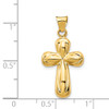 Lex & Lu 14k Yellow Gold Polished Stamping Cross Pendant LAL102573 - 4 - Lex & Lu