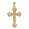 Lex & Lu 14k Yellow Gold D/C Polished Filigree Cross Pendant LAL102584 - 4 - Lex & Lu