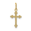 Lex & Lu 14k Yellow Gold Polished D/C Small Budded Cross Charm - 4 - Lex & Lu