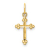 Lex & Lu 14k Yellow Gold Small Budded Cross Pendant - Lex & Lu