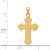 Lex & Lu 14k Yellow Gold Satin & Polished Budded Cross Pendant LAL102590 - 3 - Lex & Lu