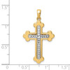 Lex & Lu 14k Two-tone Gold D/C Polished 3D Cross Pendant - 3 - Lex & Lu