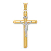 Lex & Lu 14k Two-tone Gold Polished Crucifix Pendant LAL102625 - Lex & Lu