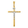 Lex & Lu 14k Two-tone Gold Polished Crucifix Pendant LAL102628 - Lex & Lu
