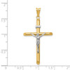 Lex & Lu 14k Two-tone Gold Polished Jesus Crucifix Pendant LAL102635 - 3 - Lex & Lu