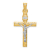 Lex & Lu 14k Two-tone Gold Crucifix Pendant LAL102638 - Lex & Lu