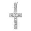 Lex & Lu 14k White Gold Crucifix Pendant LAL102649 - Lex & Lu