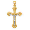 Lex & Lu 14k Two-tone Gold D/C Budded Crucifix Pendant - Lex & Lu