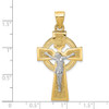 Lex & Lu 14k Two-tone Gold Polished Celtic INRI Crucifix Pendant - 3 - Lex & Lu