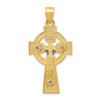 Lex & Lu 14k Two-tone Gold Polished Celtic INRI Crucifix Pendant - 4 - Lex & Lu