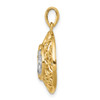 Lex & Lu 14k Yellow Gold w/Rhodium Polished Filigree Guardian Angel Pendant - 2 - Lex & Lu