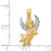 Lex & Lu 14k Yellow Gold w/Rhodium D/C Praying Angel Pendant - 4 - Lex & Lu