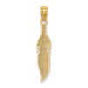 Lex & Lu 14k Yellow Gold Polished Feather Pendant - 3 - Lex & Lu