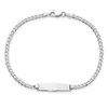 Lex & Lu 14k White Gold Flat Curb Link Soft Square Shape ID Bracelet 7'' - 4 - Lex & Lu