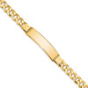 Lex & Lu 14k Yellow Gold Flat Curb Link ID Bracelet 8'' - Lex & Lu