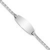 Lex & Lu 14k White Gold Oval ID Anchor Bracelet 7'' - Lex & Lu