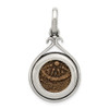 Lex & Lu Sterling Silver & Bronze Antiqued Widows Mite Coin Pendant LAL102787 - Lex & Lu