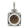 Lex & Lu Sterling Silver & Bronze Antiqued Widows Mite Coin Pendant LAL102788 - Lex & Lu