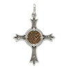 Lex & Lu Sterling Silver Antiqued Widows Mite Coin Cross Pendant - 3 - Lex & Lu