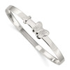 Lex & Lu Sterling Silver Polished Butterfly 4mm Adjustable Bangle - Lex & Lu