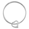 Lex & Lu Sterling Silver w/Rhodium Polished 3 Piece Heart Slip On Bangle - 2 - Lex & Lu