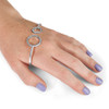 Lex & Lu Sterling Silver w/Rhodium Polished Circles Palm Bangle - 4 - Lex & Lu