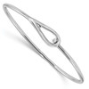 Lex & Lu Sterling Silver w/Rhodium Polished Bangle - Lex & Lu