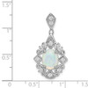 Lex & Lu Sterling Silver Created Opal & CZ Pendant - 3 - Lex & Lu