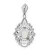 Lex & Lu Sterling Silver Created Opal & CZ Pendant - 4 - Lex & Lu