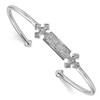 Lex & Lu Sterling Silver w/Rhodium CZ Cross Cuff Bangle - Lex & Lu