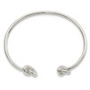 Lex & Lu Sterling Silver Polished Knotted Ends Cuff Bangle - 2 - Lex & Lu