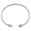 Lex & Lu Sterling Silver w/Rhodium CZ Heart Cuff Bangle - 2 - Lex & Lu