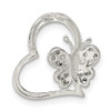 Lex & Lu Sterling Silver CZ Heart w/Butterfly Slide - 4 - Lex & Lu